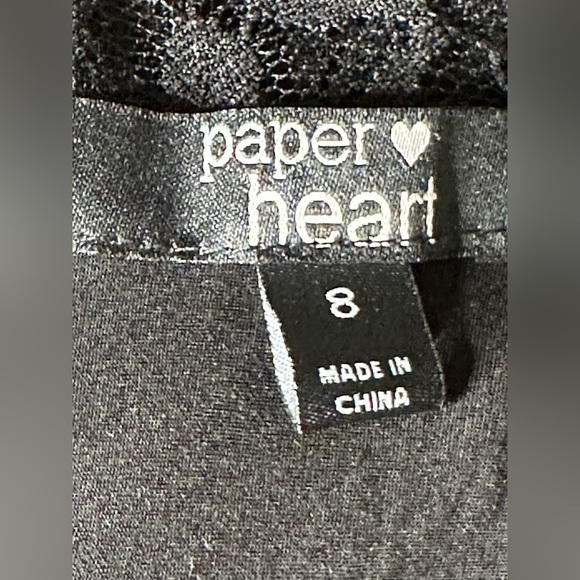 Paper Hearts Black Women's Lace Detail V Neck Dress - Size 8 - Picture 7 of 9